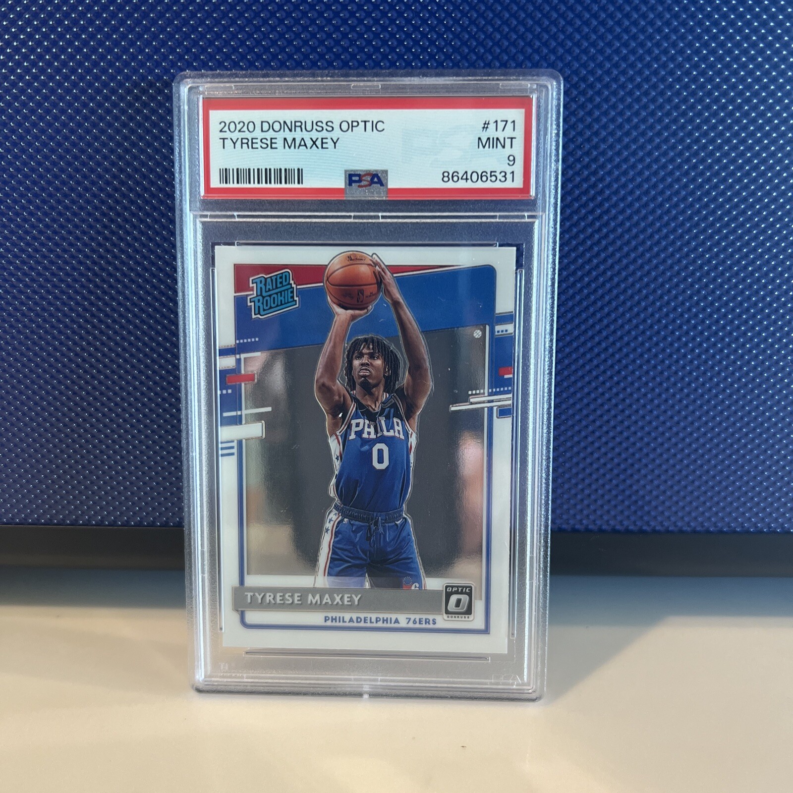 2020 Donruss Optic Tyrese Maxey Rated Rookie RC #171 PSA 9 MINT 76ers🔥🔥📈📈