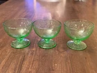 Vintage Hazel Atlas Green Depression Glass Florentine Sherbet