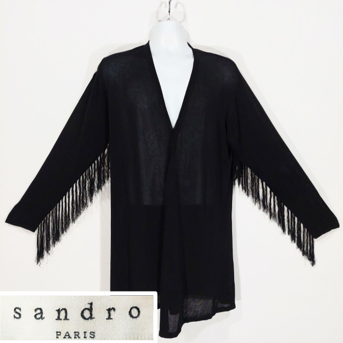 Sandro Paris Pull Love Sandro Sandro Paris Fringed Knit Kimono