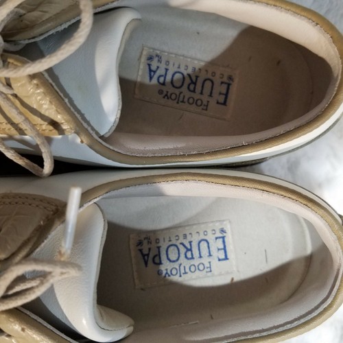 Scarpe da golf FootJoy 7,5N tacchetti Europa donna stringate bianco marrone 99315 - Foto 7 di 10