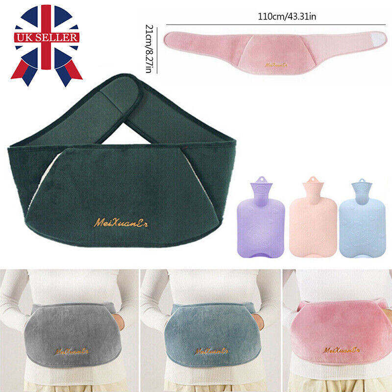 1000Ml Hot Water Bottle Bag + Belts Rubber or Warm Plush Pouch Waist