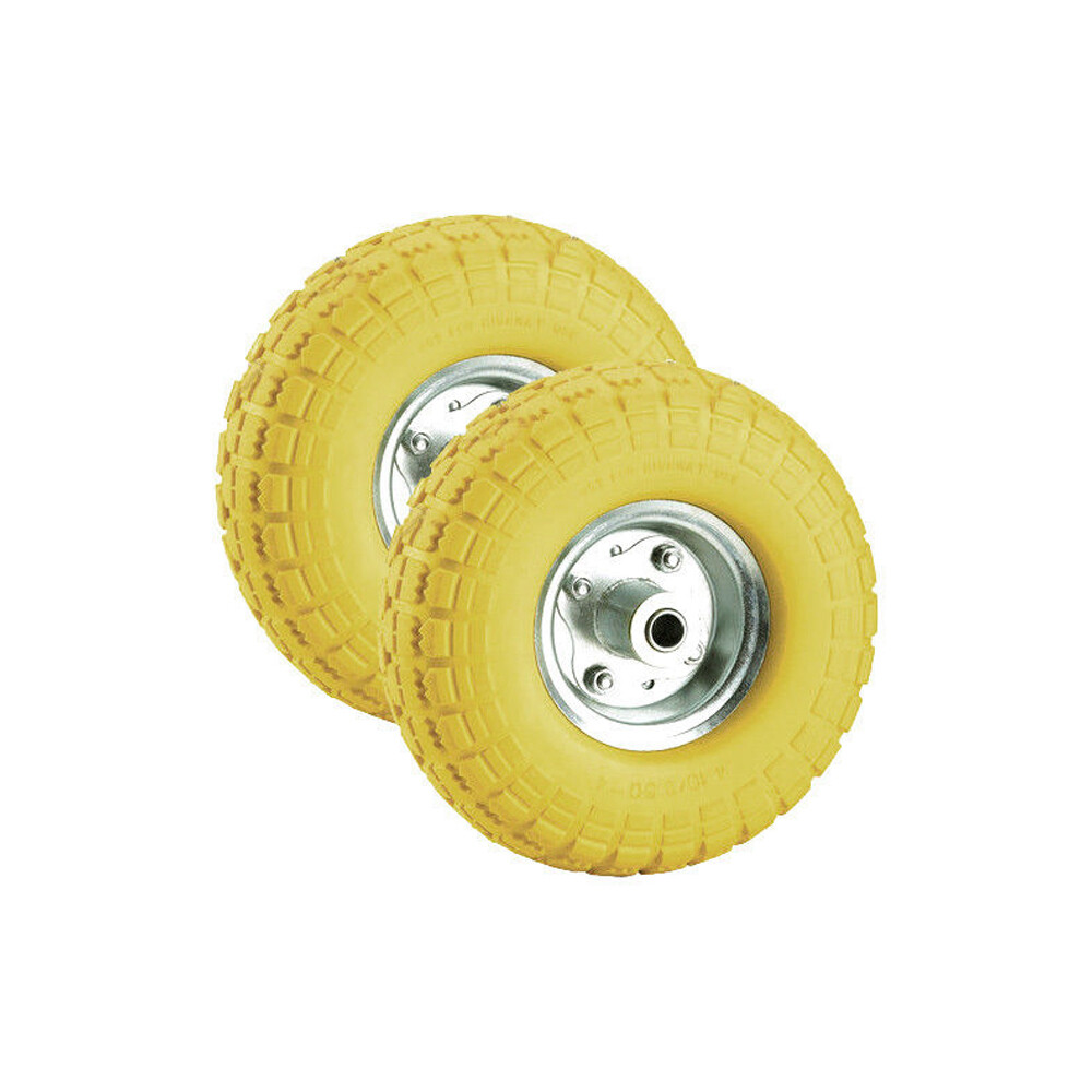2x 10inch Wheelbarrows Solid Rubber Wheel Puncture Proof Tyre for