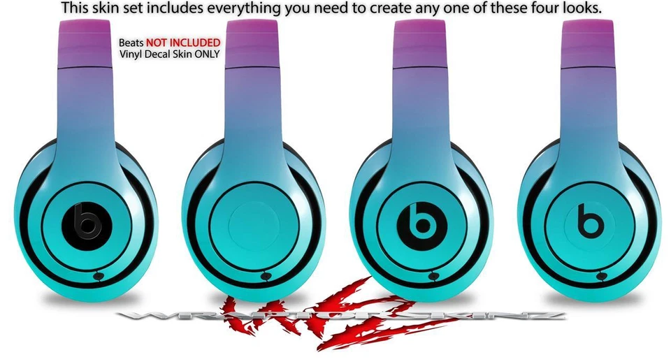 Recubrimiento para Beats Studio 2 3 desvanecimientos suaves verde azulado neón rosa intenso Foto 3 de 4