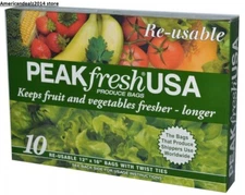 Fresh Peak Food Storage Produce Bags 12" x 16" {10 Bags count}