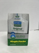 SMART MOUTH Dry Mouth 24hr Bad Breath Prevention FRESH MINT 10 Packets 4 fl oz