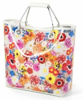 Mika Ninagawa Gu Clear Bag Fyos White With Pouch Floral Flower Psl Japan Ebay