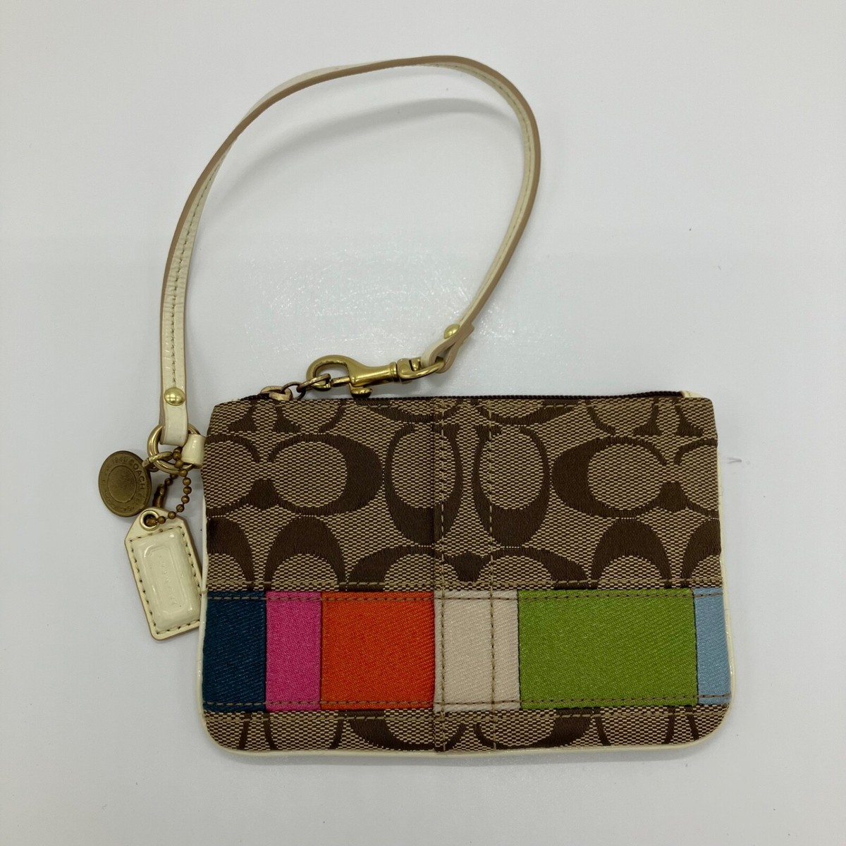 COACH Canvas Wristlet Multicolor Pouch Wallet