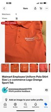 E- Commerce Walmart Polo Shirt Employee Uniform Size L Logo Orange Sport Tek   