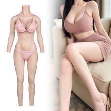 C Cup Silicone Body Suits Realistic Breast Forms with Arms Fake Vaginas Tights