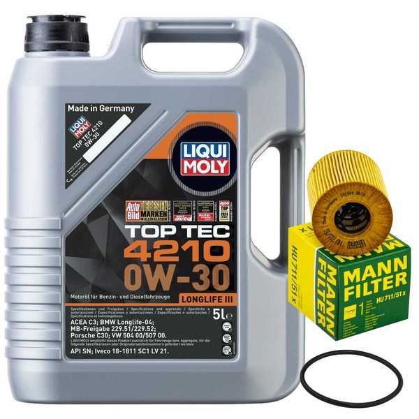MotoröL Set Liqui Moly 0W-30 5 Liter + ÖLfilter FüR Mini Cooper Paceman Clubvan-image