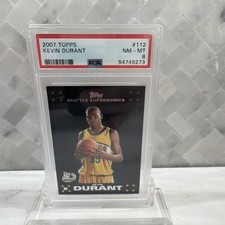 Kevin Durant 2007-08 Topps Black Border Rookie Card #112 PSA 8 Sonics. rookie card picture