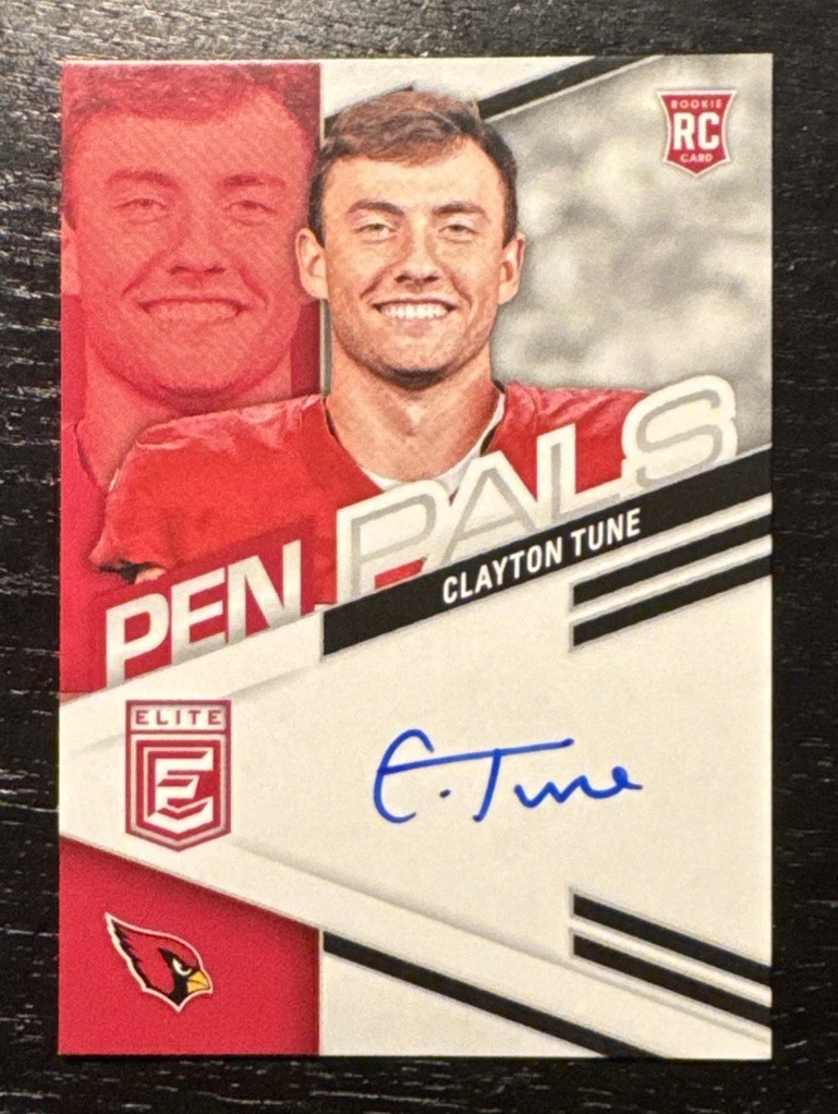 2023 Elite Football Clayton Tune Auto Rookie Pen Pals On Card Cardinals