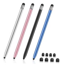 4 PCS Universal Stylus, 2-in-1 Stylus Pen for Silver Rosegold Black Blue