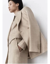 Gabriela Hearst Stephanie Blazer and Vesta Pants in Hay