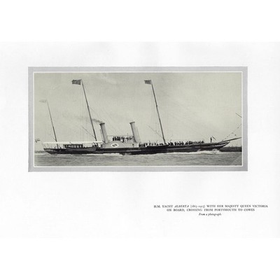 HM Yacht Alberta Crossing from Portsmouth to Cowes - Vintage Print 1932