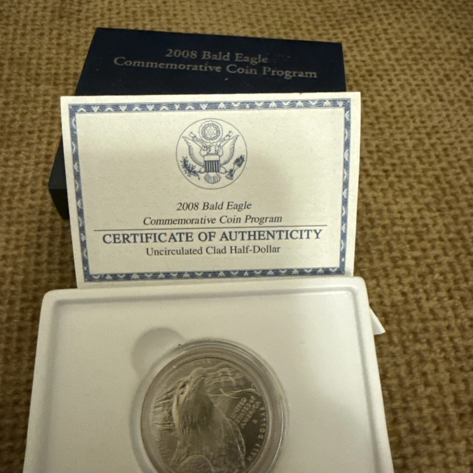 2008 Bald Eagle Commemorative Coin Program Half Dollar Proof Clad COA W/ Box - Image 2 of 2