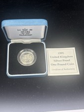 1995 Wales Welsh Dragon Silver Proof £1 One Pound Coin Box COA Royal Mint