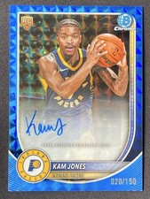 Kam Jones 2025-26 Topps Bowman Chrome Blue Geometric Refractor Auto /150 #BCA-KO