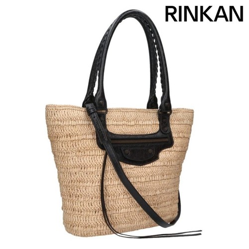 Balenciaga LE CITY 828888 Raffia Lambskin 2-way Handbag Ladies' Used 77a6b976800