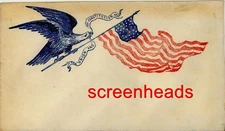 ANTIQUE CIVIL WAR PATRIOTIC COVER "Bald Eagle & American Flag" LG COLOR GRAPHICS