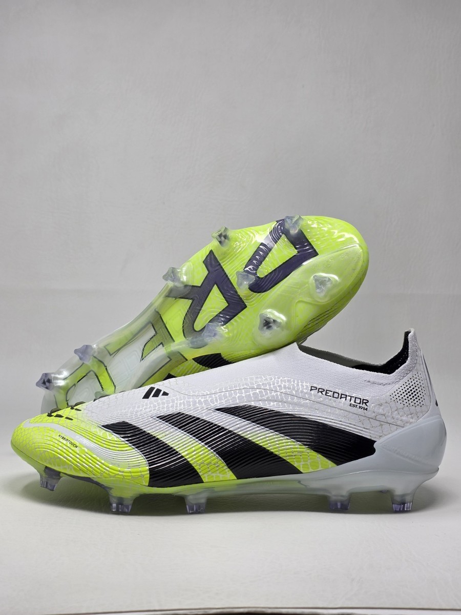Adidas Predator Elite Laceless FG Mens Size 8.5 White Green Soccer