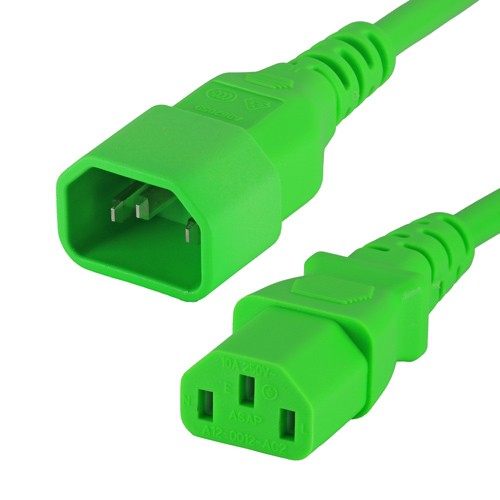 Cablenet 0.5m C14 - C13 Green PVC 0.75mm Power Lead