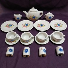 Vintage Strombecker 21pc Childs/Mini Tea Set With Napkin Rings.