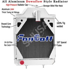 3 Rows Aluminum Radiator for Case IH 430CK, 480B,480CK,530CK 580B Tractor A39344