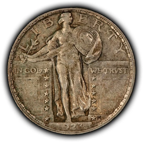 1923 25c Standing Liberty Silver Quarter - Luster - XF - SKU-B5546
