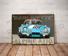 Plaque métal vintage Alpine A110 Enseigne Garage Décoration Déco Berlinette