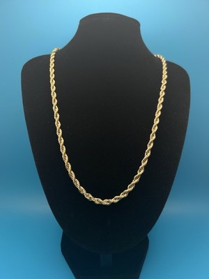 18K Gold Filled Rope Chain Necklace 4mm  24 inch Mens Women's