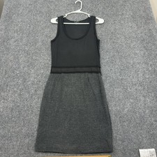 Banana Republic Dress Womens 0 Black Grey Wool Blend Sleeveless Sheath Career