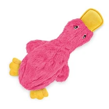  Interactive Squeaky Dog Chew Toy, Ideal Dog Large Crinkle Duck (Light Pink)