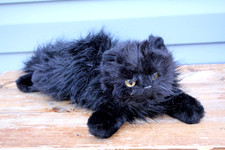 Extremely Rare TY Classic Black Cat Fluffy Yellow Eyes Plush Toy 2000 18" CUTE