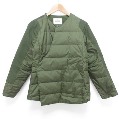 Zucca No-Collar Light Down Jacket ZU13FC458 Size Small Khaki Women USED