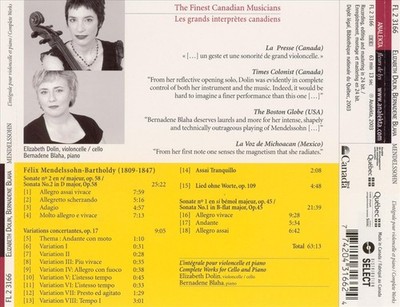 MENDELSSOHN: COMPLETE WORKS FOR CELLO & PIANO NEW CD