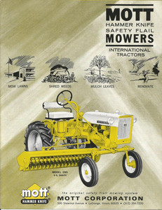 Mott Mower for International tractors sales flyer IH 6p tri-fold IH