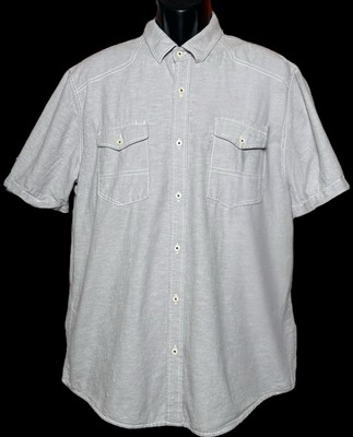 American Rag Gray Button Up Short Sleeve Shirt Men's est 1984 Size Large
