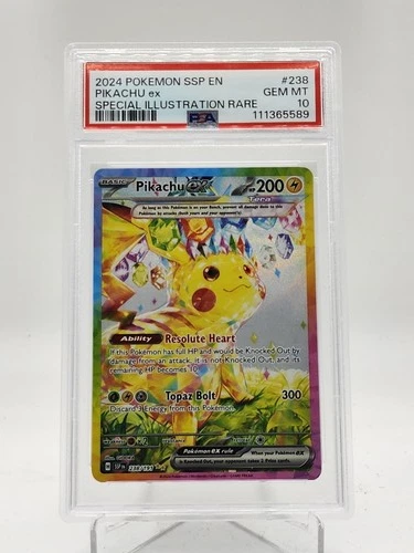 PIKACHU EX 2024 SURGING SPARKS SPECIAL ILLUSTRATION RARE #238 PSA 10 Q0895