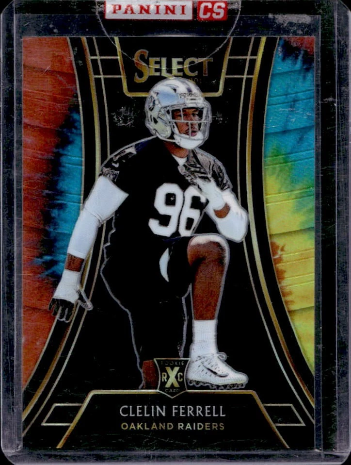 2018 Select Clelin Ferrell 2019 XRC Tie Dye Prizm Redemption Rookie #5/25