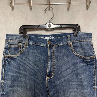 Wrangler Jeans Men 38x32 Blue Denim Retro Slim Boot Cut Cowboy Western 10WLT77LY