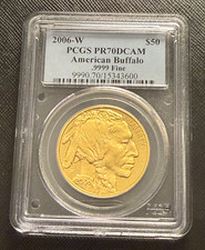 US 2006 W Gold 1 oz $50 PCGS PR70DCAM Proof Gold Buffalo 2921.13 per troy oz