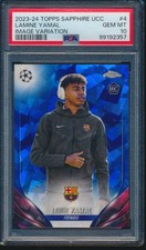 PSA 10 LAMINE YAMAL 2023-24 TOPPS CHROME SAPPHIRE IV UCC UEFA Rookie RC GEM MINT
