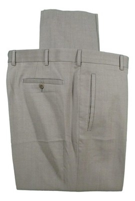Zanella Tyson Mens Tan Flat Front Wool Dress Pants 40W 42x31