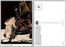 Apollo 11 Moon Landing Neil Armstrong Descending LM Ladder Postcard 1969