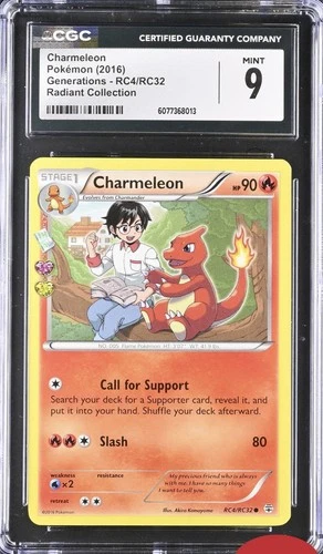 CGC 9 Charmeleon RC4/RC32 Holo XY Generations Radiant Collection Low Pop 33