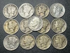 Mercury Dime Lot 90% Silver Includes 1934-1945 + 1 Roosevelt Dime (13 Coins)