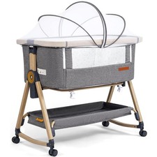 Baby Bassinet  Bedside Sleeper, 3 in 1 Rocking Bassinet with Mattress  Shee...
