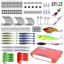 158PCS Lot Mixed Fishing Lure Accessories Kit Popper Bait Swivels Hooks Jigs Box