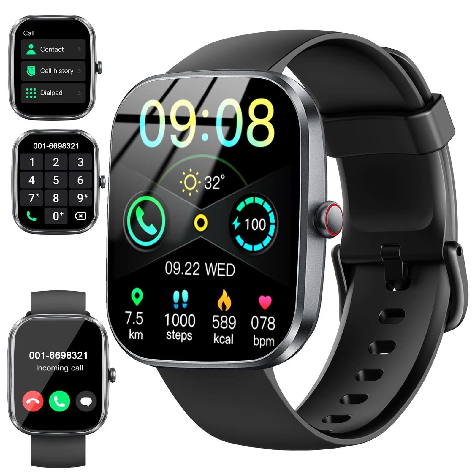 , 1.91" HD for Men , 2026 Fitness (Answer/Make ), Pedometer/Sleep Monitor/Hea...